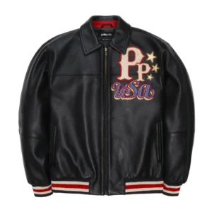 Pelle Pelle Stars and Stripes Black Leather Jacket