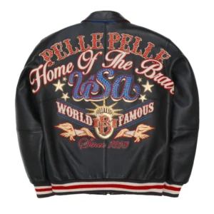 Pelle Pelle Stars and Stripes Black Leather Jacket view 2