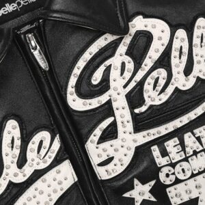 Pelle Pelle Encrusted Varsity Plush Black | Pelle Pelle Jacket view 3