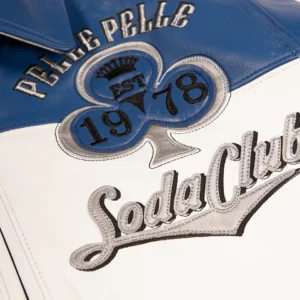Pelle Pelle Winner Takes All Soda Club White and Blue Jacket view 4