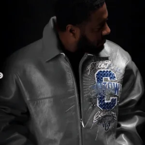 Grey Pelle Pelle Chi-Town Leather Jacket view 2