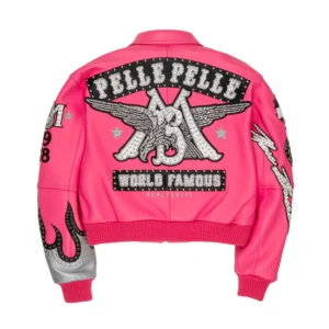 World Famous Pelle Pelle Womens Pink Jacket view 2