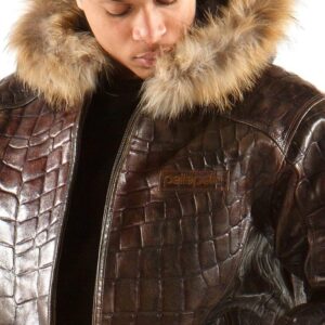 Pelle Pelle Crocodile Skin Brown Jacket view 3