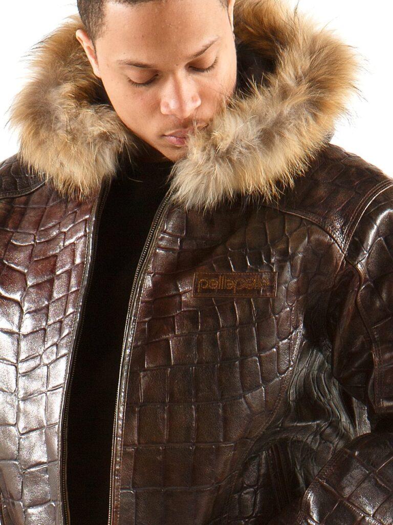 Pelle Pelle Crocodile Skin Brown Jacket view 3