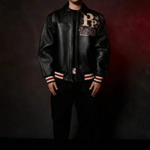 Pelle Pelle Stars and Stripes Black Leather Jacket view 7