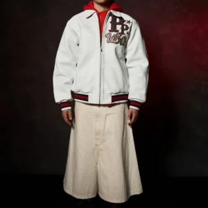 Pelle Pelle Stars and Stripes White Leather Jacket view 7
