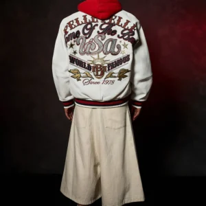 Pelle Pelle Stars and Stripes White Leather Jacket view 10