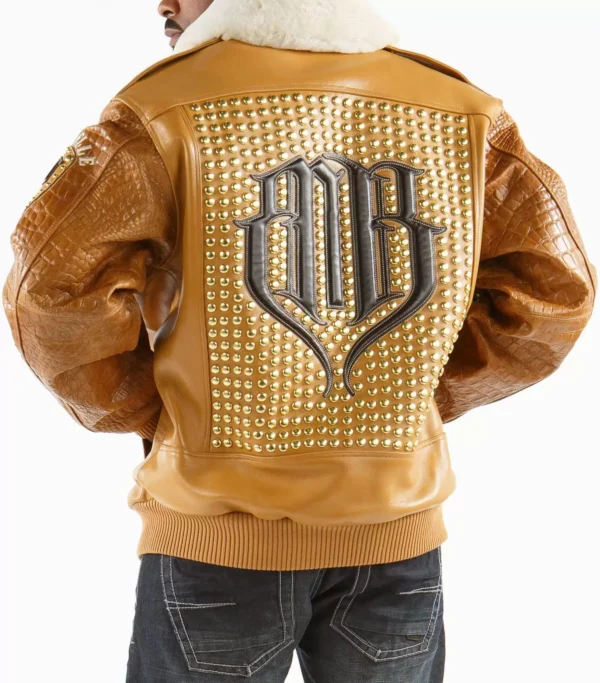 Pelle Pelle Brown Studded Jacket | Pelle Pelle Jacket