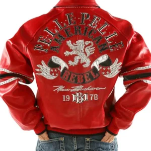Bold Pelle Pelle Rebel Red Studded Jacket