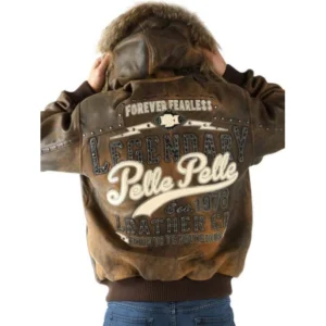 Pelle Pelle Forever Fearless Brown Jacket | Fur Hood Jacket view 2