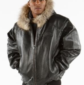 Pelle Pelle plain Simple Fur Hooded Leather Jacket