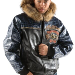 Forty Years Pelle Pelle Black And Blue MB Leather Jacket view 2
