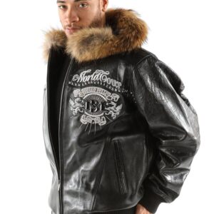 Black And Brown Pelle Pelle Mb Forty Years Leather Jacket view 2