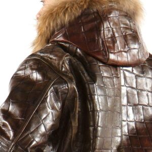 Pelle Pelle Crocodile Skin Brown Jacket view 2