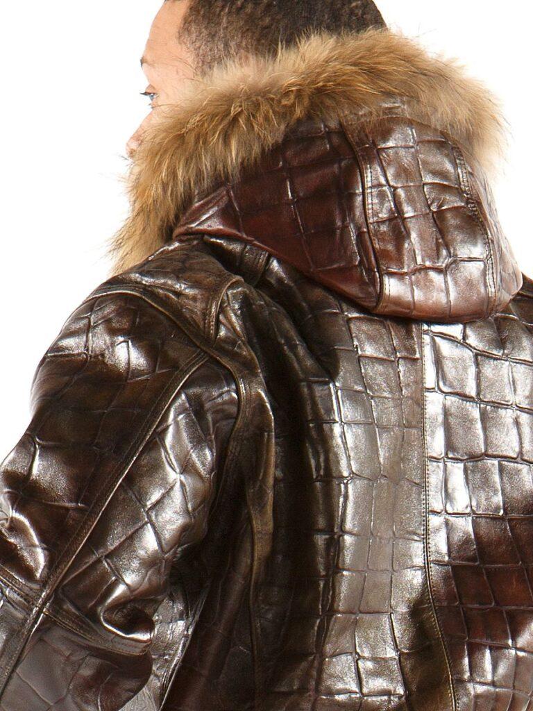 Pelle Pelle Crocodile Skin Brown Jacket view 2