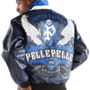 Pelle Pelle Blue Leather Jacket | Pelle Pelle Jacket view 2