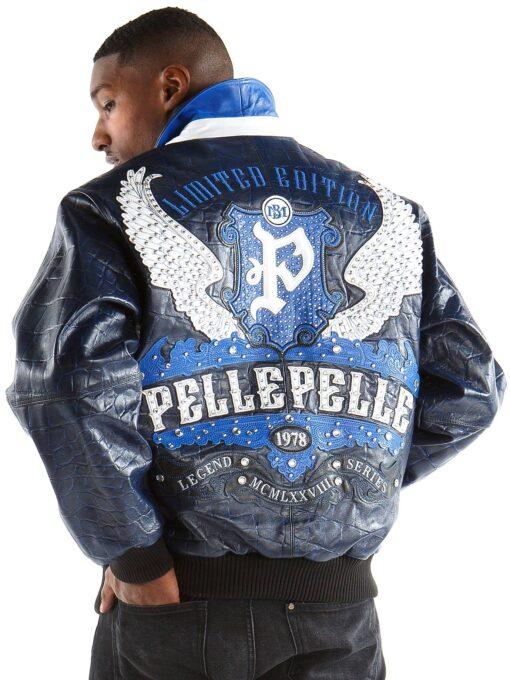 Pelle Pelle Blue Leather Jacket | Pelle Pelle Jacket view 2